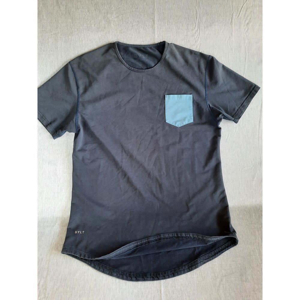 BYLT Basics Men Large Performance Active Round‎ Hemming Pockets Black T-Shirts